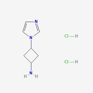 molecular formula C7H13Cl2N3 B2592885 3-咪唑-1-基环丁-1-胺；二盐酸盐 CAS No. 2287332-13-0