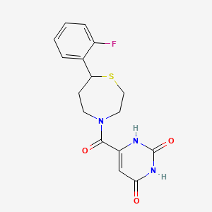 6-(7-(2-fluorophenyl)-1,4-thiazepane-4-carbonyl)pyrimidine-2,4(1H,3H)-dione