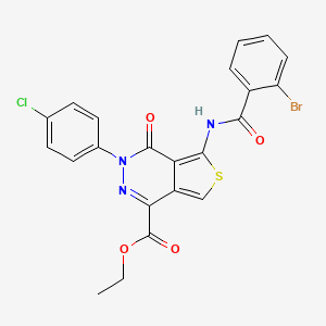 molecular formula C22H15BrClN3O4S B2592907 5-(2-溴苯甲酰氨基)-3-(4-氯苯基)-4-氧代-3,4-二氢噻吩并[3,4-d]嘧啶-1-羧酸乙酯 CAS No. 851950-45-3