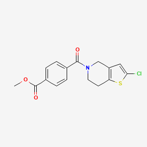 molecular formula C16H14ClNO3S B2592909 4-(2-氯-4,5,6,7-四氢噻吩并[3,2-c]吡啶-5-羰基)苯甲酸甲酯 CAS No. 2034553-51-8