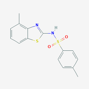molecular formula C15H14N2O2S2 B259291 4-methyl-N-(4-methyl-1,3-benzothiazol-2-yl)benzenesulfonamide 