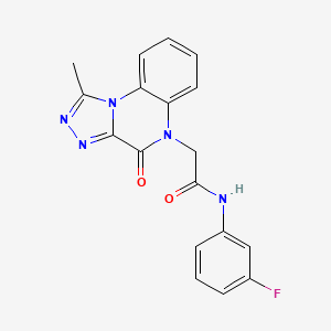 molecular formula C18H14FN5O2 B2592910 N-(3-fluorophenyl)-2-(1-methyl-4-oxo-[1,2,4]triazolo[4,3-a]quinoxalin-5(4H)-yl)acetamide CAS No. 1357974-31-2