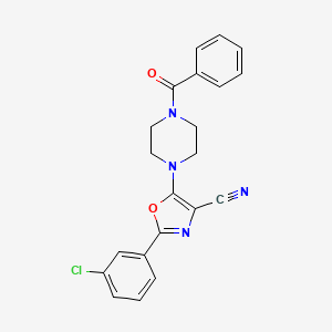 molecular formula C21H17ClN4O2 B2592911 5-(4-苯甲酰哌嗪-1-基)-2-(3-氯苯基)恶唑-4-腈 CAS No. 946308-48-1