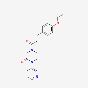 molecular formula C21H25N3O3 B2592913 4-[3-(4-Propoxyphenyl)propanoyl]-1-(pyridin-3-yl)piperazin-2-one CAS No. 2097902-44-6