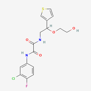 molecular formula C16H16ClFN2O4S B2592914 N1-(3-chloro-4-fluorophenyl)-N2-(2-(2-hydroxyethoxy)-2-(thiophen-3-yl)ethyl)oxalamide CAS No. 2034316-24-8