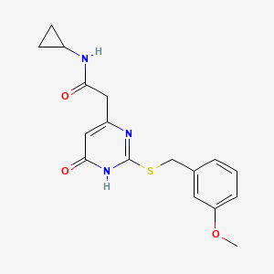 N-cyclopropyl-2-(2-((3-methoxybenzyl)thio)-6-oxo-1,6-dihydropyrimidin-4-yl)acetamide