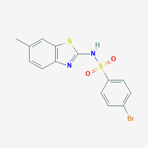 molecular formula C14H11BrN2O2S2 B259292 4-bromo-N-(6-methyl-1,3-benzothiazol-2-yl)benzenesulfonamide 