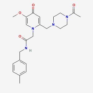 molecular formula C23H30N4O4 B2592923 2-(2-((4-acetylpiperazin-1-yl)methyl)-5-methoxy-4-oxopyridin-1(4H)-yl)-N-(4-methylbenzyl)acetamide CAS No. 921495-54-7