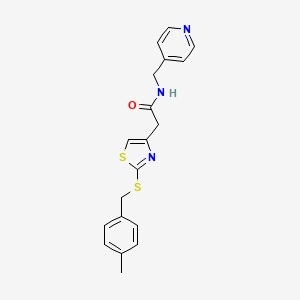 molecular formula C19H19N3OS2 B2592929 2-(2-((4-甲基苄基)硫代)噻唑-4-基)-N-(吡啶-4-基甲基)乙酰胺 CAS No. 941896-09-9