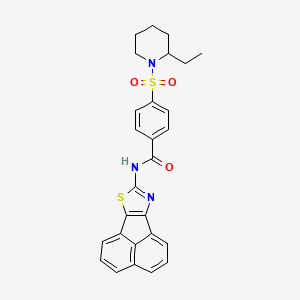 molecular formula C27H25N3O3S2 B2592939 N-(萘并[1,2-d]噻唑-8-基)-4-((2-乙基哌啶-1-基)磺酰基)苯甲酰胺 CAS No. 536730-11-7