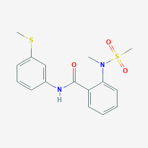 molecular formula C16H18N2O3S2 B259294 2-[methyl(methylsulfonyl)amino]-N-[3-(methylsulfanyl)phenyl]benzamide 