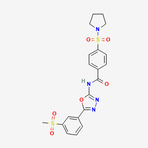 molecular formula C20H20N4O6S2 B2592941 N-(5-(3-(methylsulfonyl)phenyl)-1,3,4-oxadiazol-2-yl)-4-(pyrrolidin-1-ylsulfonyl)benzamide CAS No. 886928-47-8