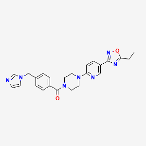 molecular formula C24H25N7O2 B2592949 (4-((1H-咪唑-1-基)甲基)苯基)(4-(5-(5-乙基-1,2,4-恶二唑-3-基)吡啶-2-基)哌嗪-1-基)甲苯酮 CAS No. 1235624-13-1