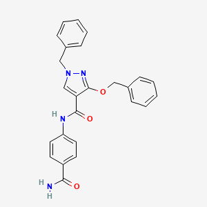 1-benzyl-3-(benzyloxy)-N-(4-carbamoylphenyl)-1H-pyrazole-4-carboxamide