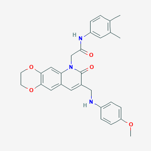 N-(3,4-dimethylphenyl)-2-(8-(((4-methoxyphenyl)amino)methyl)-7-oxo-2,3-dihydro-[1,4]dioxino[2,3-g]quinolin-6(7H)-yl)acetamide