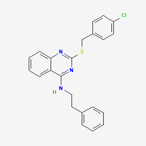 molecular formula C23H20ClN3S B2592967 2-((4-clorobencil)tio)-N-feniletilquinazolin-4-amina CAS No. 688354-70-3