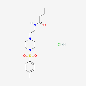 molecular formula C17H28ClN3O3S B2592968 N-(2-(4-tosylpiperazin-1-yl)ethyl)butyramide hydrochloride CAS No. 1189670-77-6