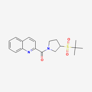 molecular formula C18H22N2O3S B2592971 (3-(tert-ブチルスルホニル)ピロリジン-1-イル)(キノリン-2-イル)メタノン CAS No. 1448057-95-1