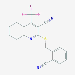 2-((2-Cyanobenzyl)thio)-4-(trifluoromethyl)-5,6,7,8-tetrahydroquinoline-3-carbonitrile