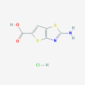 molecular formula C6H5ClN2O2S2 B2592974 2-Aminothieno[2,3-d][1,3]thiazole-5-carboxylic acid hydrochloride CAS No. 1909312-91-9
