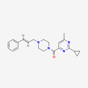 (2-Cyclopropyl-6-methylpyrimidin-4-yl)-[4-[(E)-3-phenylprop-2-enyl]piperazin-1-yl]methanone