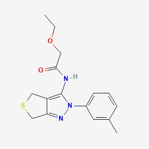 molecular formula C16H19N3O2S B2592984 2-ethoxy-N-[2-(3-methylphenyl)-4,6-dihydrothieno[3,4-c]pyrazol-3-yl]acetamide CAS No. 893946-07-1