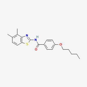 molecular formula C21H24N2O2S B2592991 N-(4,5-二甲基苯并[d]噻唑-2-基)-4-(戊氧基)苯甲酰胺 CAS No. 864860-80-0