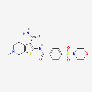 6-methyl-2-[(4-morpholin-4-ylsulfonylbenzoyl)amino]-5,7-dihydro-4H-thieno[2,3-c]pyridine-3-carboxamide