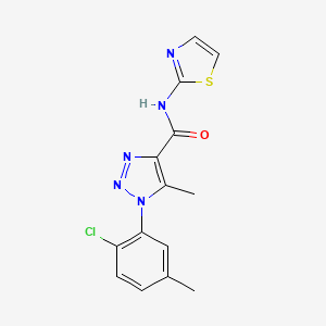 molecular formula C14H12ClN5OS B2593002 1-(2-氯-5-甲苯基)-5-甲基-N-(1,3-噻唑-2-基)-1H-1,2,3-三唑-4-甲酰胺 CAS No. 904816-19-9