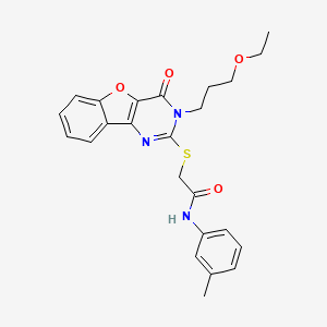 molecular formula C24H25N3O4S B2593003 2-{[3-(3-乙氧基丙基)-4-氧代-3,4-二氢<a href=