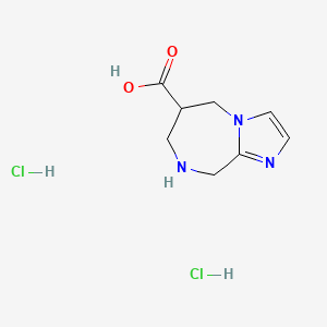 molecular formula C8H13Cl2N3O2 B2593004 6,7,8,9-Tetrahydro-5H-imidazo[1,2-a][1,4]diazepine-6-carboxylic acid;dihydrochloride CAS No. 2253640-73-0