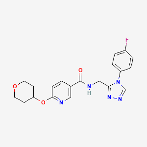 molecular formula C20H20FN5O3 B2593007 N-((4-(4-fluorophenyl)-4H-1,2,4-triazol-3-yl)methyl)-6-((tetrahydro-2H-pyran-4-yl)oxy)nicotinamide CAS No. 1903461-79-9