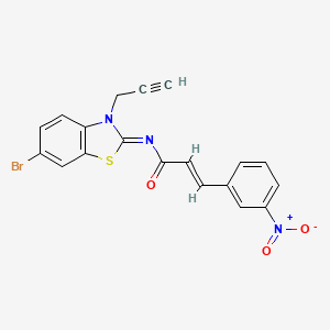 molecular formula C19H12BrN3O3S B2593011 (2E,NZ)-N-(6-bromo-3-(prop-2-yn-1-yl)benzo[d]thiazol-2(3H)-ylidene)-3-(3-nitrophenyl)acrylamide CAS No. 865181-27-7