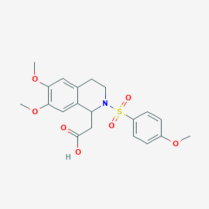 molecular formula C20H23NO7S B2593018 {6,7-Dimethoxy-2-[(4-methoxyphenyl)sulfonyl]-1,2,3,4-tetrahydroisoquinolin-1-yl}acetic acid CAS No. 932539-69-0