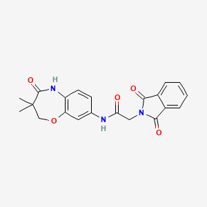 molecular formula C21H19N3O5 B2593028 N-(3,3-dimethyl-4-oxo-2,3,4,5-tetrahydrobenzo[b][1,4]oxazepin-8-yl)-2-(1,3-dioxoisoindolin-2-yl)acetamide CAS No. 921811-19-0
