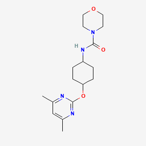 molecular formula C17H26N4O3 B2593033 N-((1r,4r)-4-((4,6-二甲基嘧啶-2-基)氧基)环己基)吗啉-4-甲酰胺 CAS No. 2034280-65-2