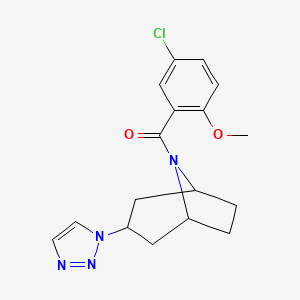 molecular formula C17H19ClN4O2 B2593039 8-(5-chloro-2-methoxybenzoyl)-3-(1H-1,2,3-triazol-1-yl)-8-azabicyclo[3.2.1]octane CAS No. 2195942-14-2