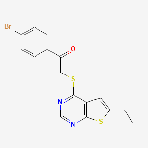 1-(4-Bromophenyl)-2-((6-ethylthieno[2,3-d]pyrimidin-4-yl)thio)ethanone