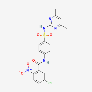 molecular formula C19H16ClN5O5S B2593044 5-chloro-N-[4-[(4,6-dimethylpyrimidin-2-yl)sulfamoyl]phenyl]-2-nitrobenzamide CAS No. 546120-29-0