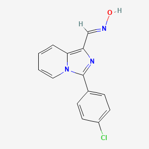 molecular formula C14H10ClN3O B2593045 (E)-3-(4-chlorophenyl)imidazo[1,5-a]pyridine-1-carbaldehyde oxime CAS No. 461684-30-0