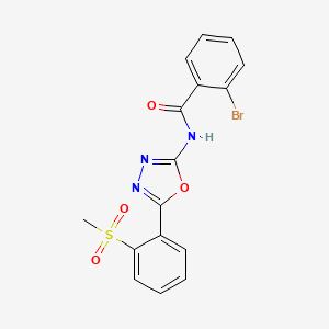 molecular formula C16H12BrN3O4S B2593046 2-bromo-N-(5-(2-(methylsulfonyl)phenyl)-1,3,4-oxadiazol-2-yl)benzamide CAS No. 886921-16-0