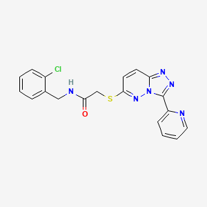molecular formula C19H15ClN6OS B2593050 N-(2-chlorobenzyl)-2-((3-(pyridin-2-yl)-[1,2,4]triazolo[4,3-b]pyridazin-6-yl)thio)acetamide CAS No. 868967-80-0