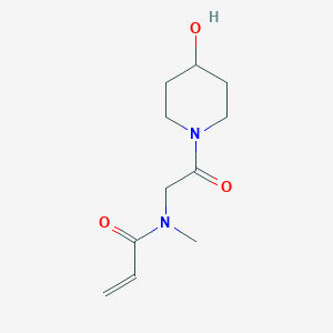molecular formula C11H18N2O3 B2593064 N-[2-(4-Hydroxypiperidin-1-yl)-2-oxoethyl]-N-methylprop-2-enamide CAS No. 2411271-39-9