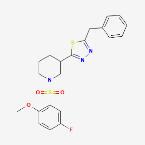 2-Benzyl-5-(1-((5-fluoro-2-methoxyphenyl)sulfonyl)piperidin-3-yl)-1,3,4-thiadiazole