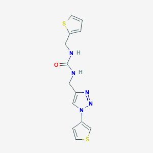 molecular formula C13H13N5OS2 B2593079 1-(thiophen-2-ylmethyl)-3-((1-(thiophen-3-yl)-1H-1,2,3-triazol-4-yl)methyl)urea CAS No. 2034533-53-2
