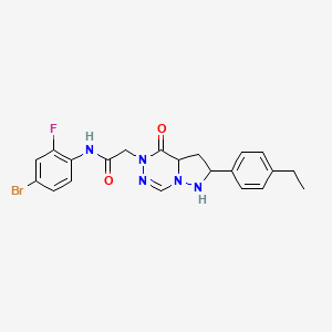 molecular formula C21H17BrFN5O2 B2593083 N-(4-bromo-2-fluorophenyl)-2-[2-(4-ethylphenyl)-4-oxo-4H,5H-pyrazolo[1,5-d][1,2,4]triazin-5-yl]acetamide CAS No. 1291852-43-1