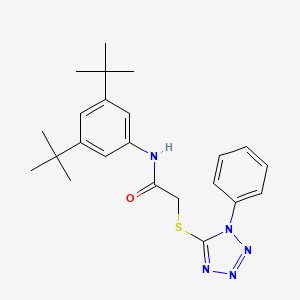 N-(3,5-ditert-butylphenyl)-2-(1-phenyltetrazol-5-yl)sulfanylacetamide