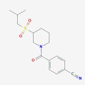 molecular formula C17H22N2O3S B2593091 4-[3-(2-Methylpropanesulfonyl)piperidine-1-carbonyl]benzonitrile CAS No. 2097882-98-7