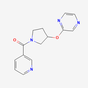 (3-(Pyrazin-2-yloxy)pyrrolidin-1-yl)(pyridin-3-yl)methanone
