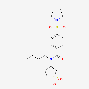 molecular formula C19H28N2O5S2 B2593098 N-butyl-N-(1,1-dioxidotetrahydrothiophen-3-yl)-4-(pyrrolidin-1-ylsulfonyl)benzamide CAS No. 898425-79-1